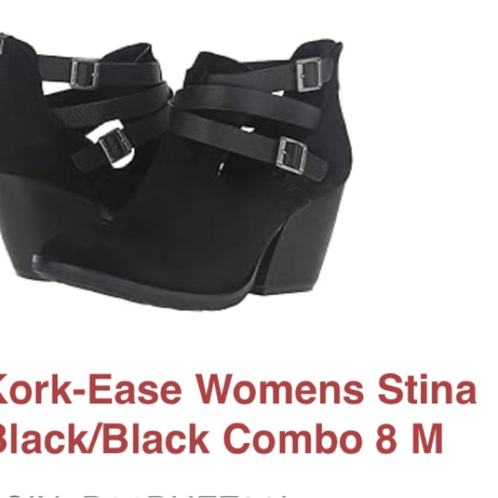 Kork-ease black booties with straps